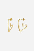  90 NOTES - hart hoop oorbellen - goud