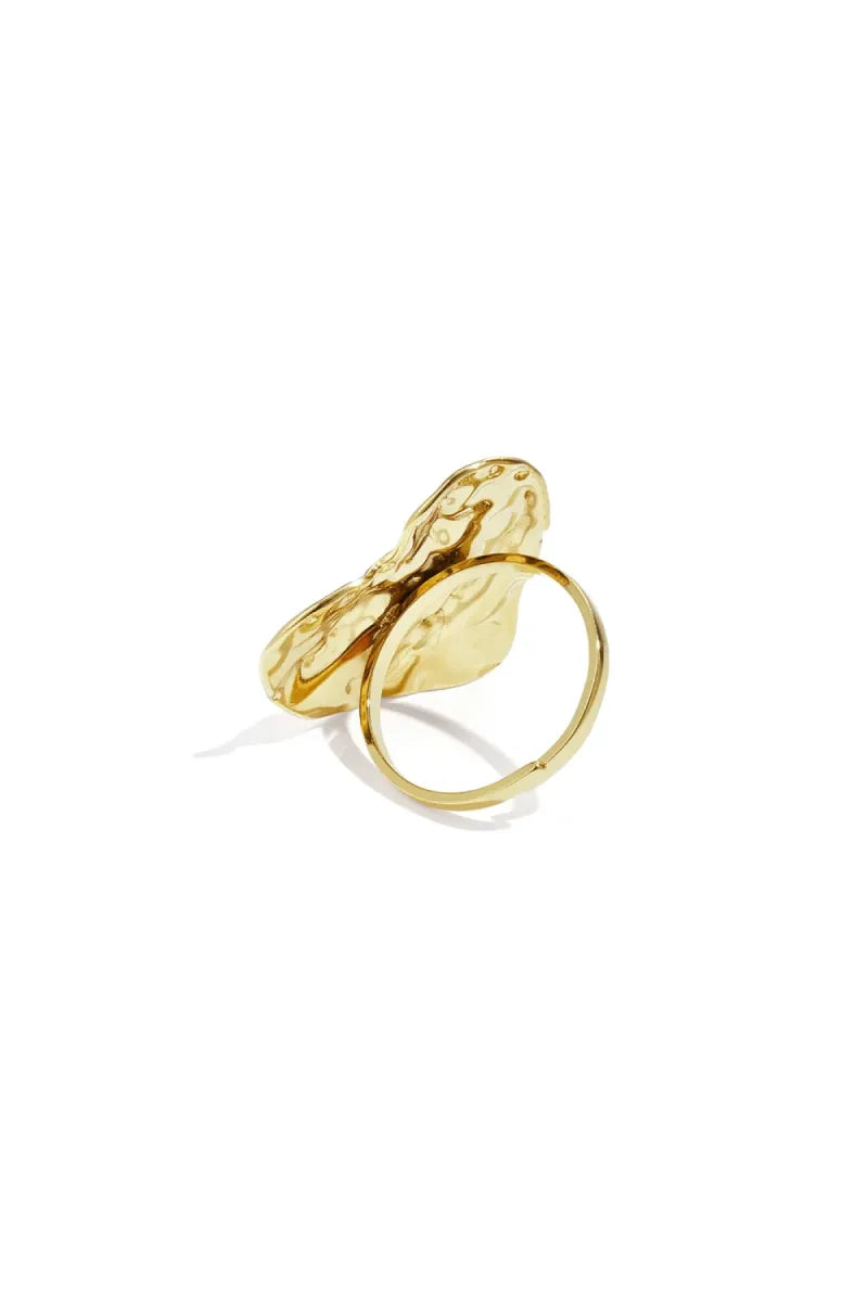  Statement ring gestructureerd hart - goud