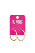  90 NOTES - strass hoops mini oorbellen - goud