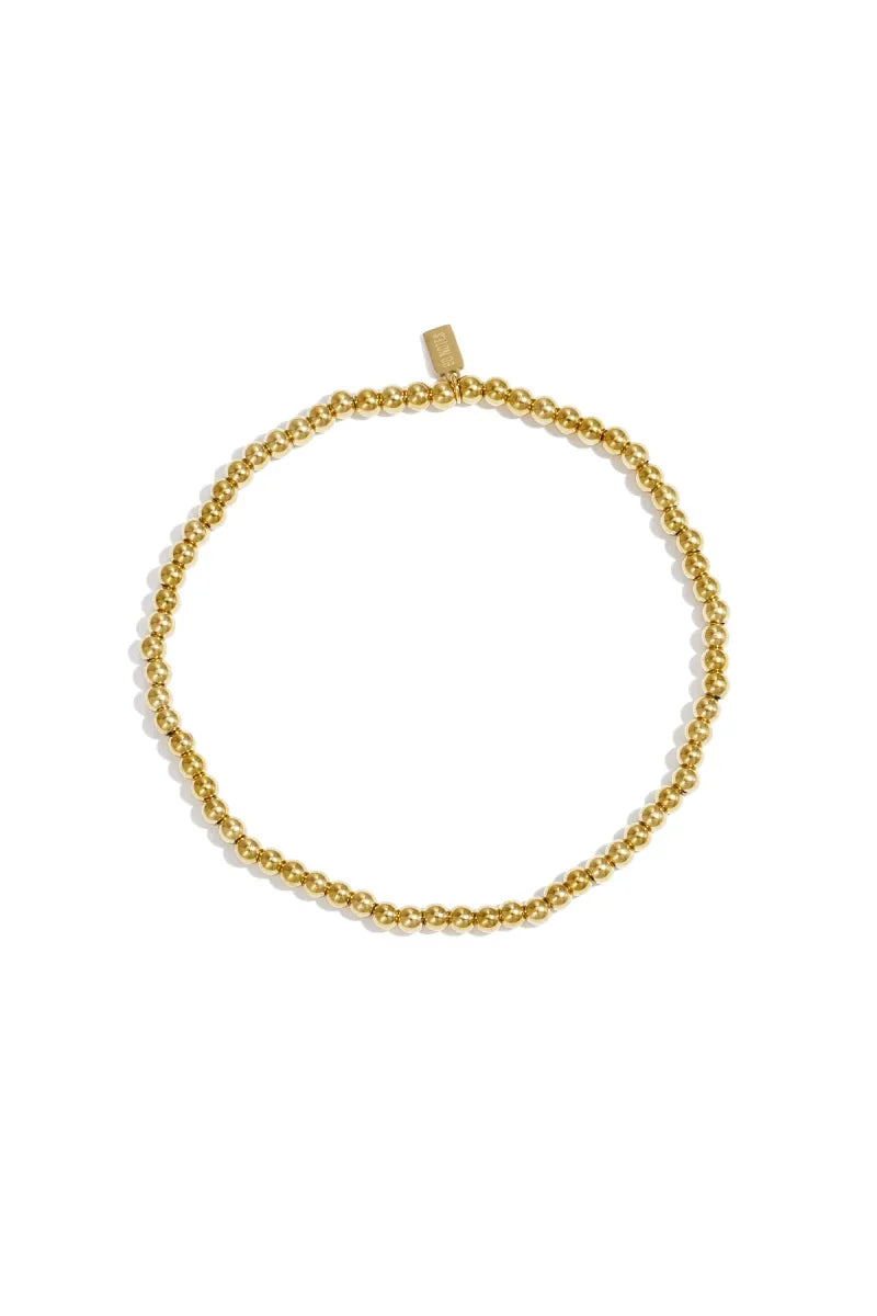  90 NOTES - 3mm kralen armband - goud
