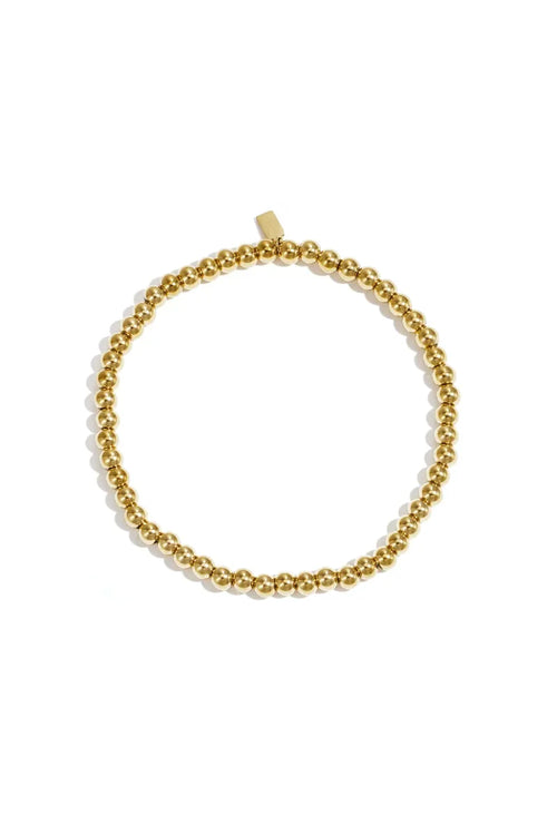  90 NOTES - 4mm kralen armband - goud
