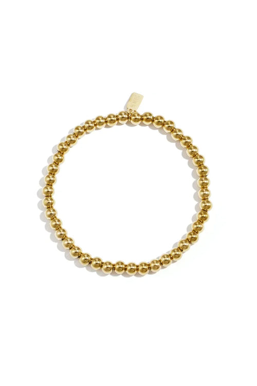  90 NOTES - 5mm kralen armband - goud