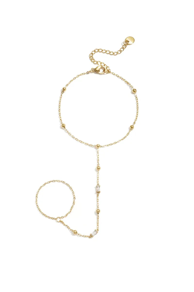  Handchain met bolletjes - goud