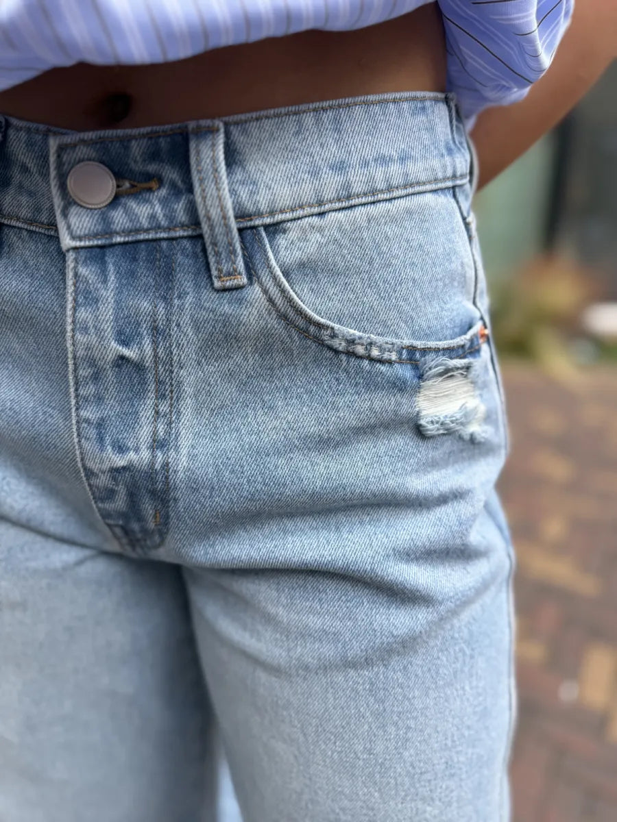  Ballon fit jeans elastieke taille 4110 - blauw