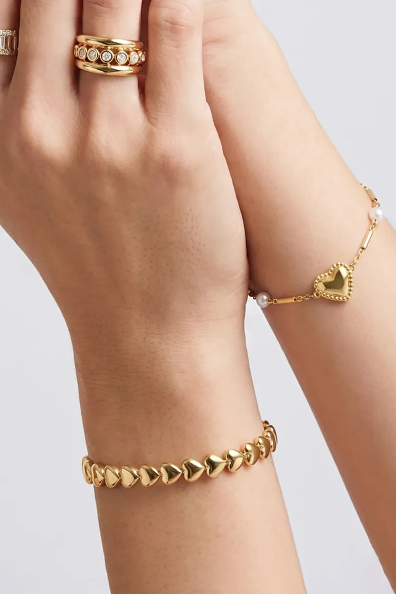  Kleine hartjes bangle - goud