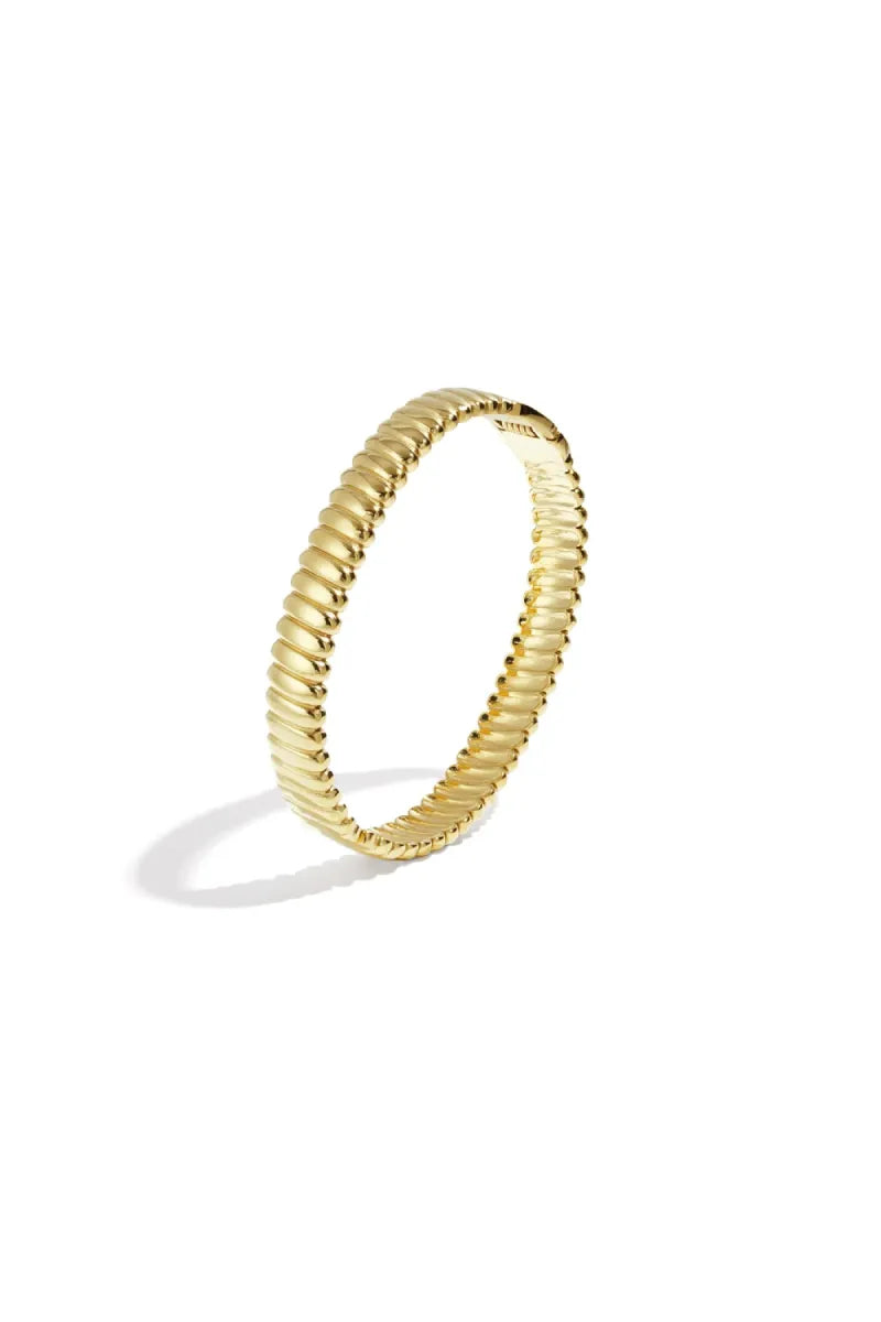  Chunky gestreepte bangle - goud