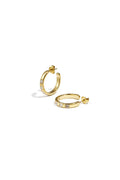  90 NOTES - zircon hoop earrings - goud