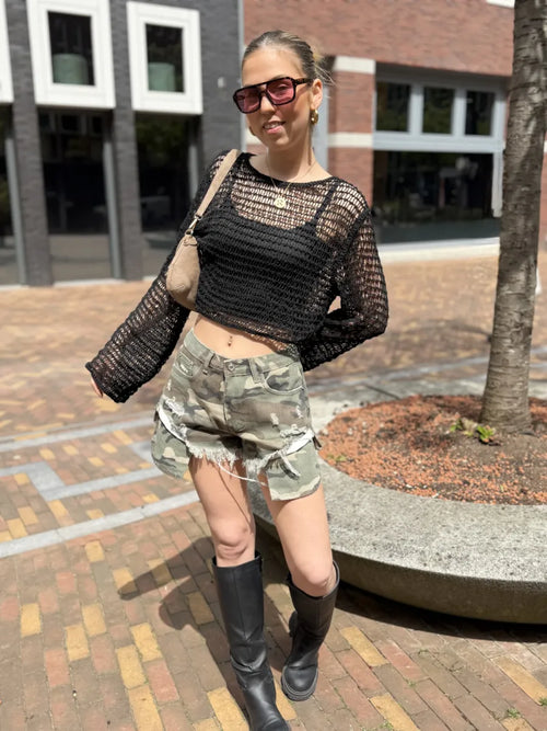  Army print short Rox - groen