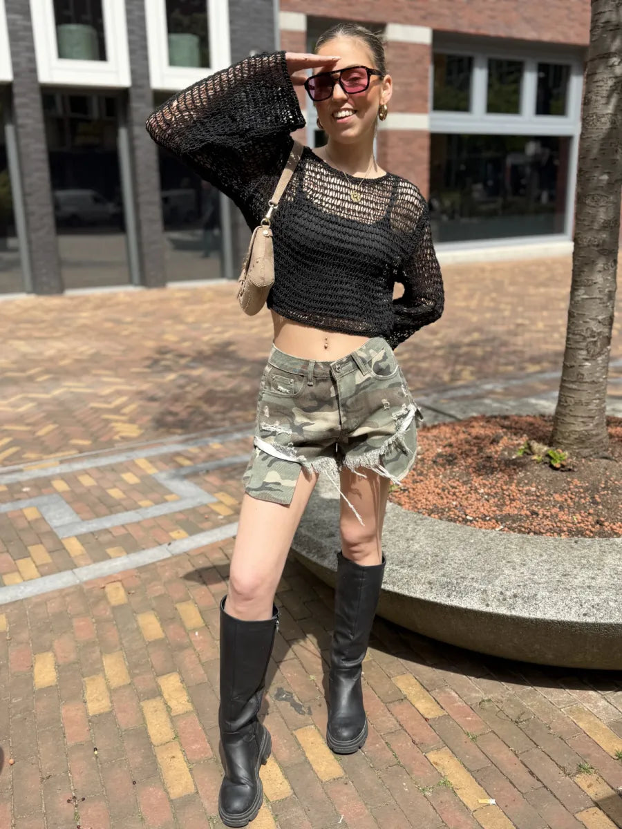  Army print short Rox - groen