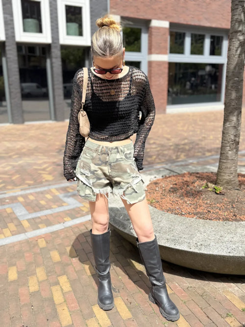  Army print short Rox - groen