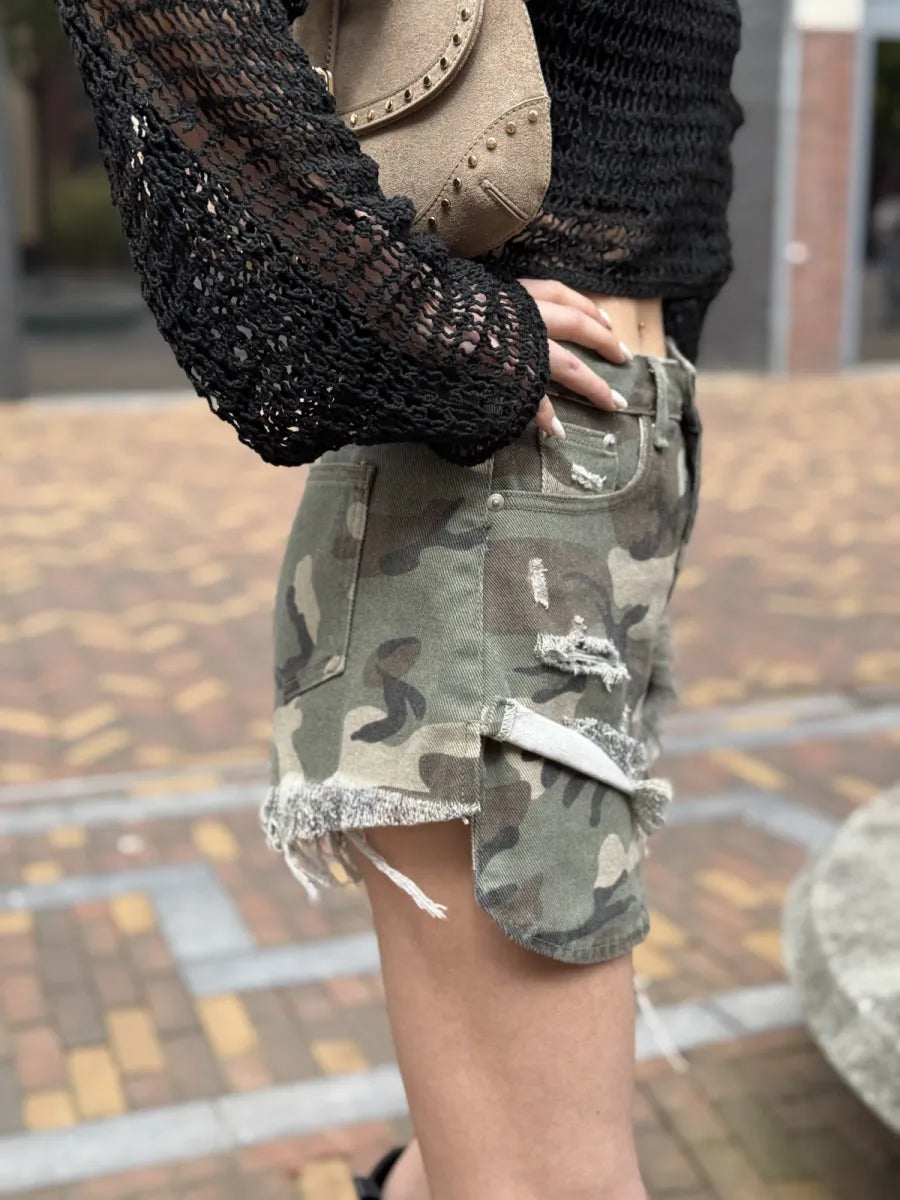  Army print short Rox - groen
