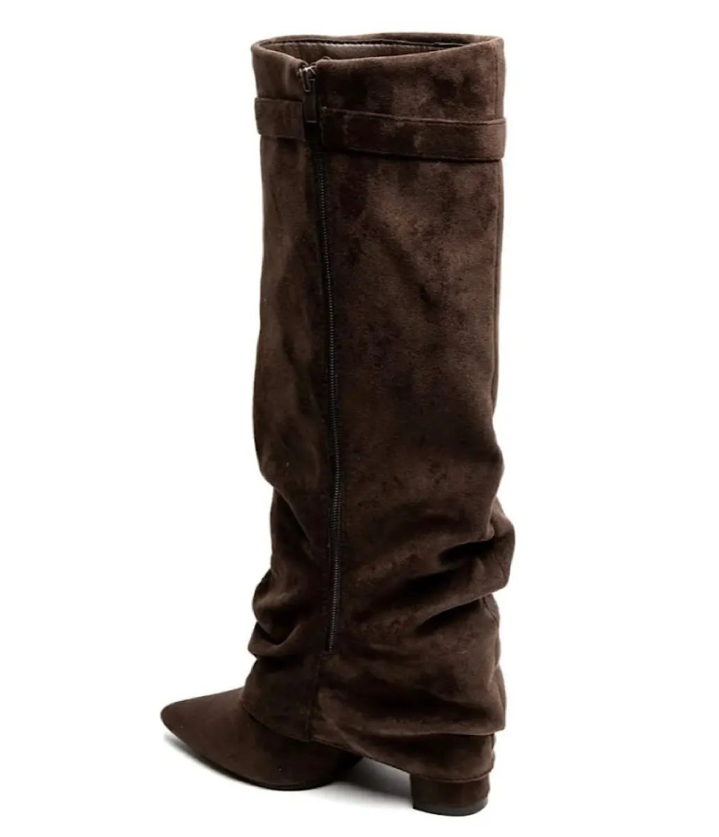 Belted overlay laarzen - bruin
