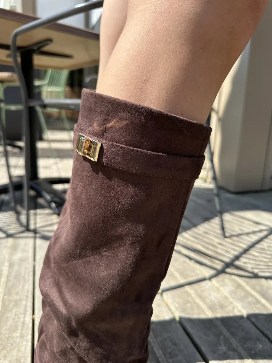  Belted overlay laarzen - bruin