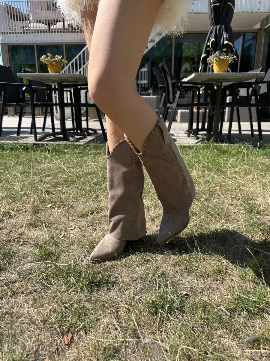  Overlay laarzen braided detail - taupe