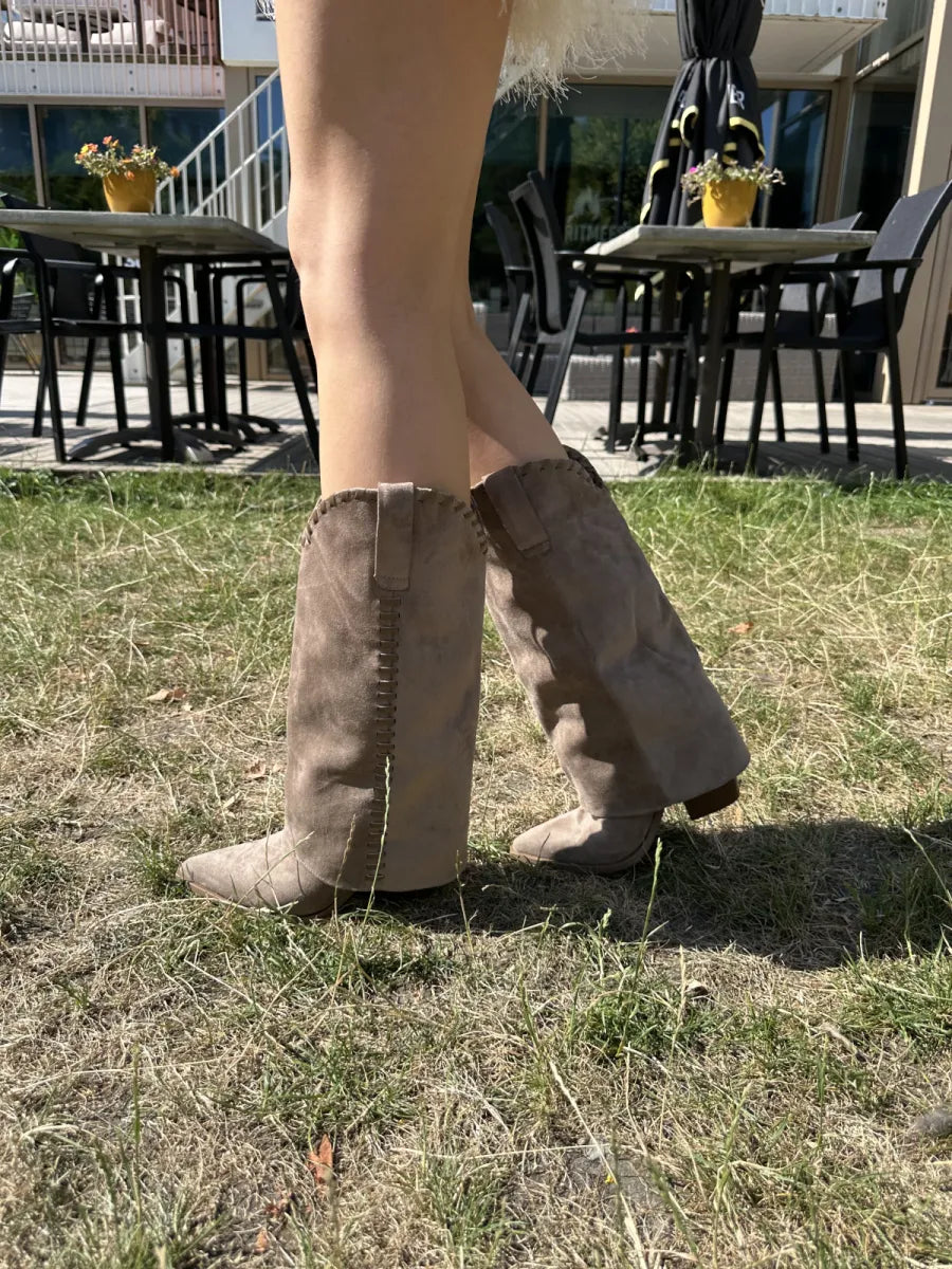  Overlay laarzen braided detail - taupe