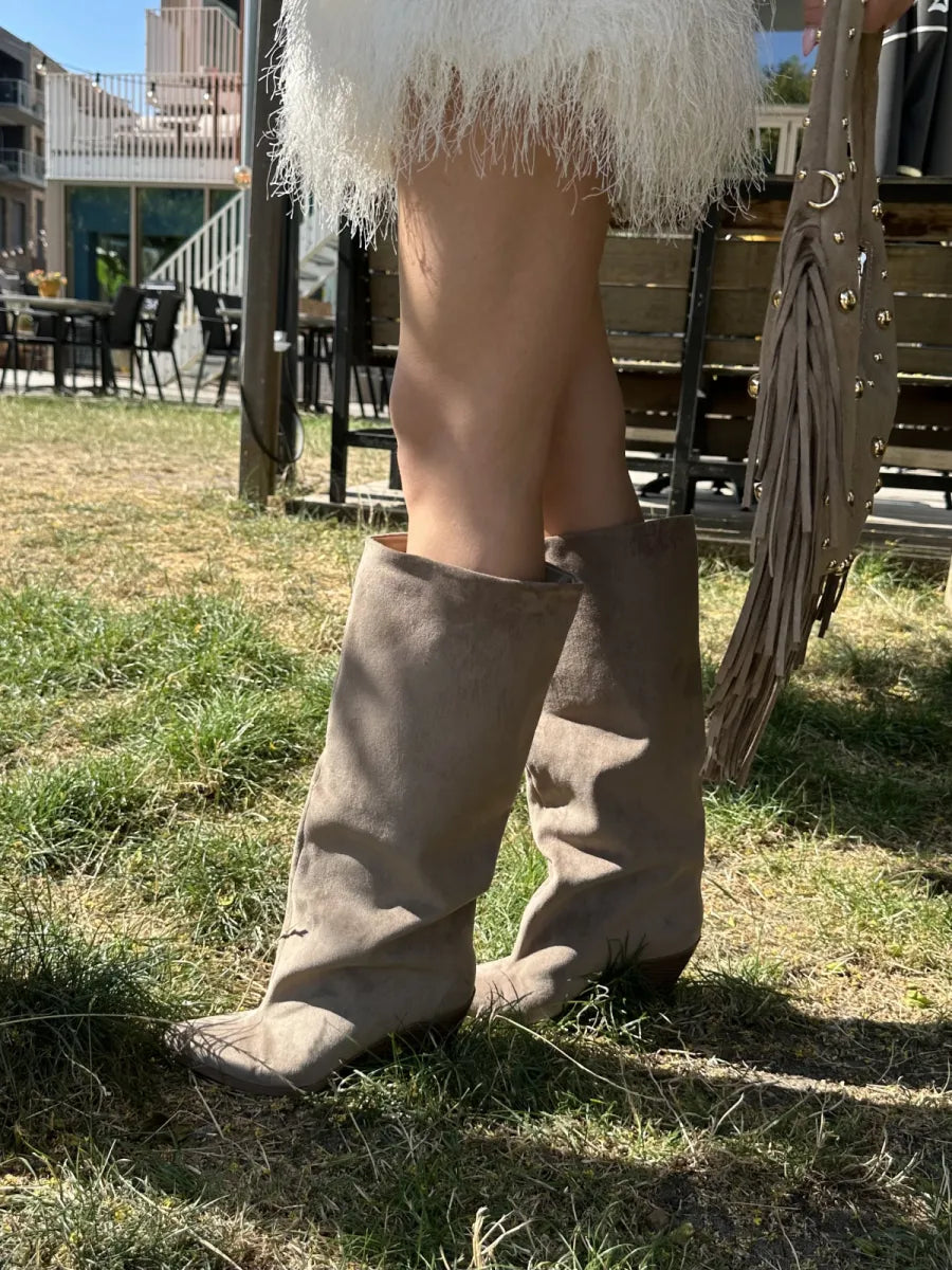  Cowboy laarzen met brede schacht - taupe