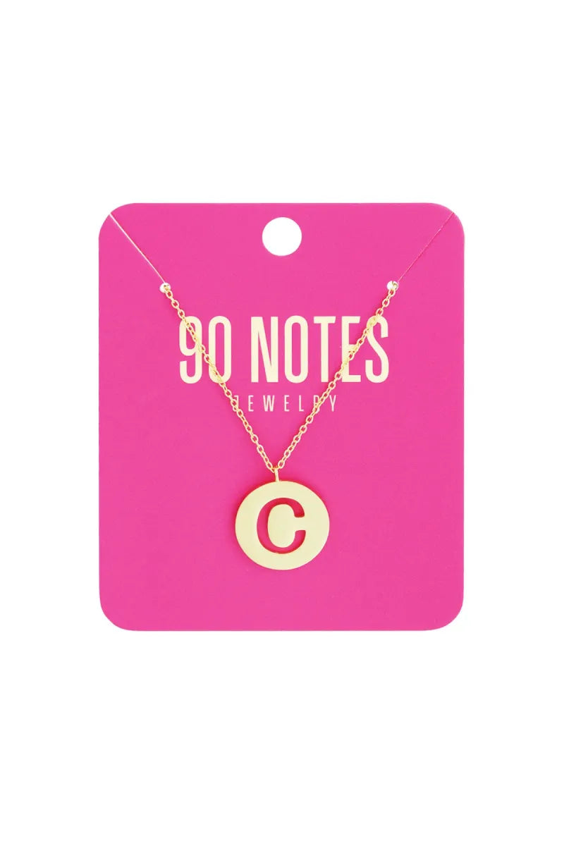  90 NOTES - initiaal ketting - goud