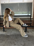  Squared trackpants Nisa - taupe