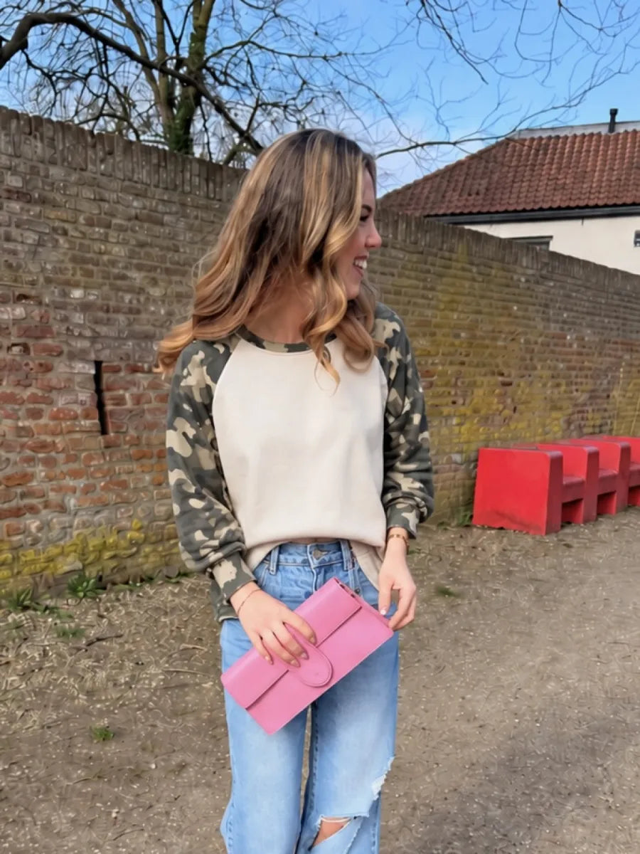 Zoetemint Basic army longsleeve - ecru