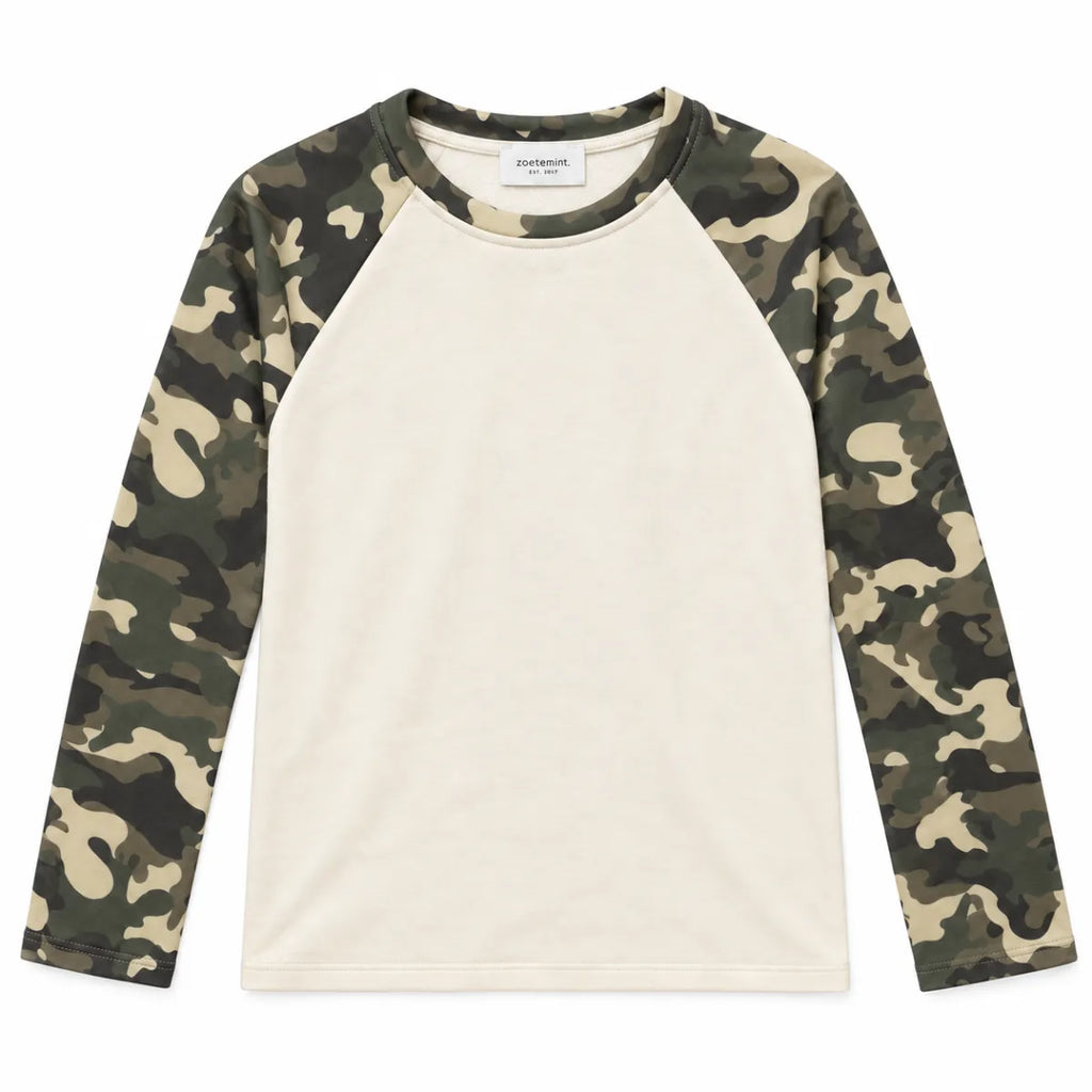 Zoetemint Basic army longsleeve - ecru