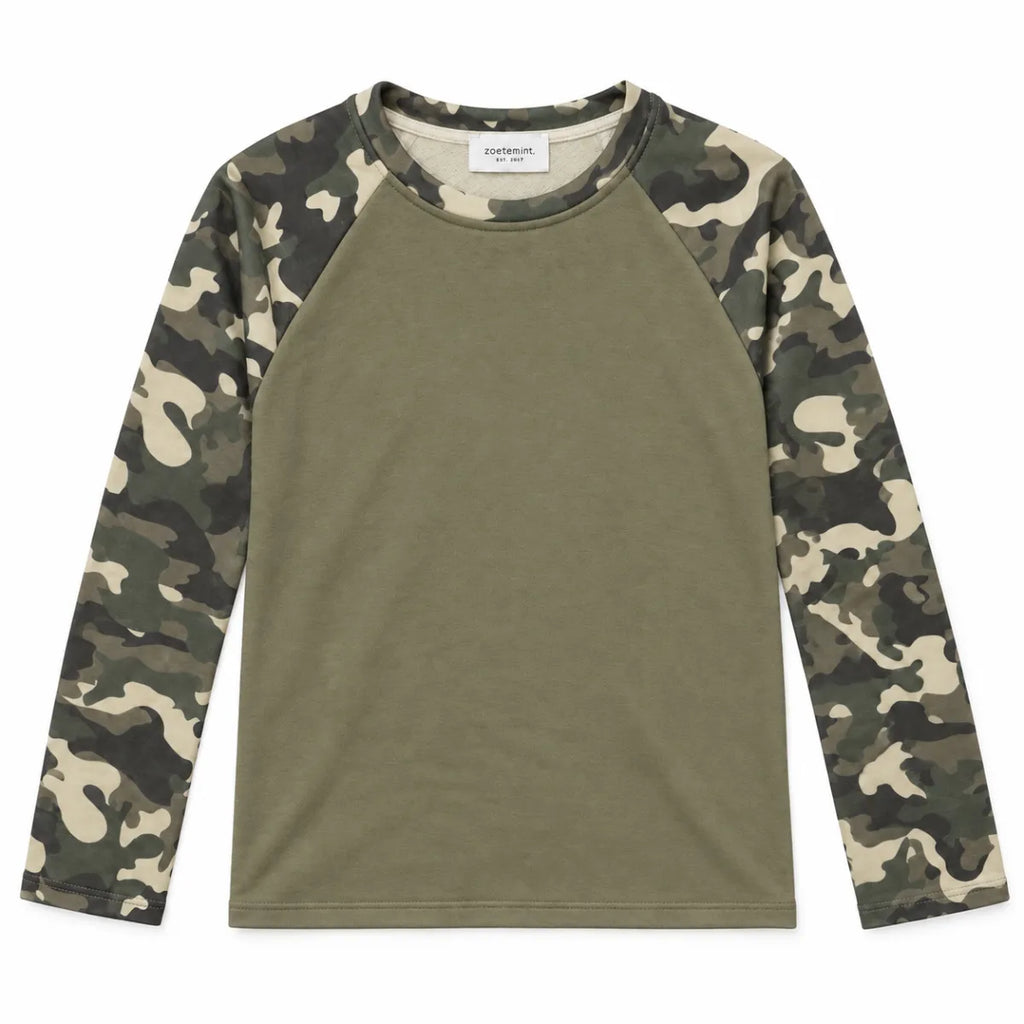 Zoetemint Basic army longsleeve - groen