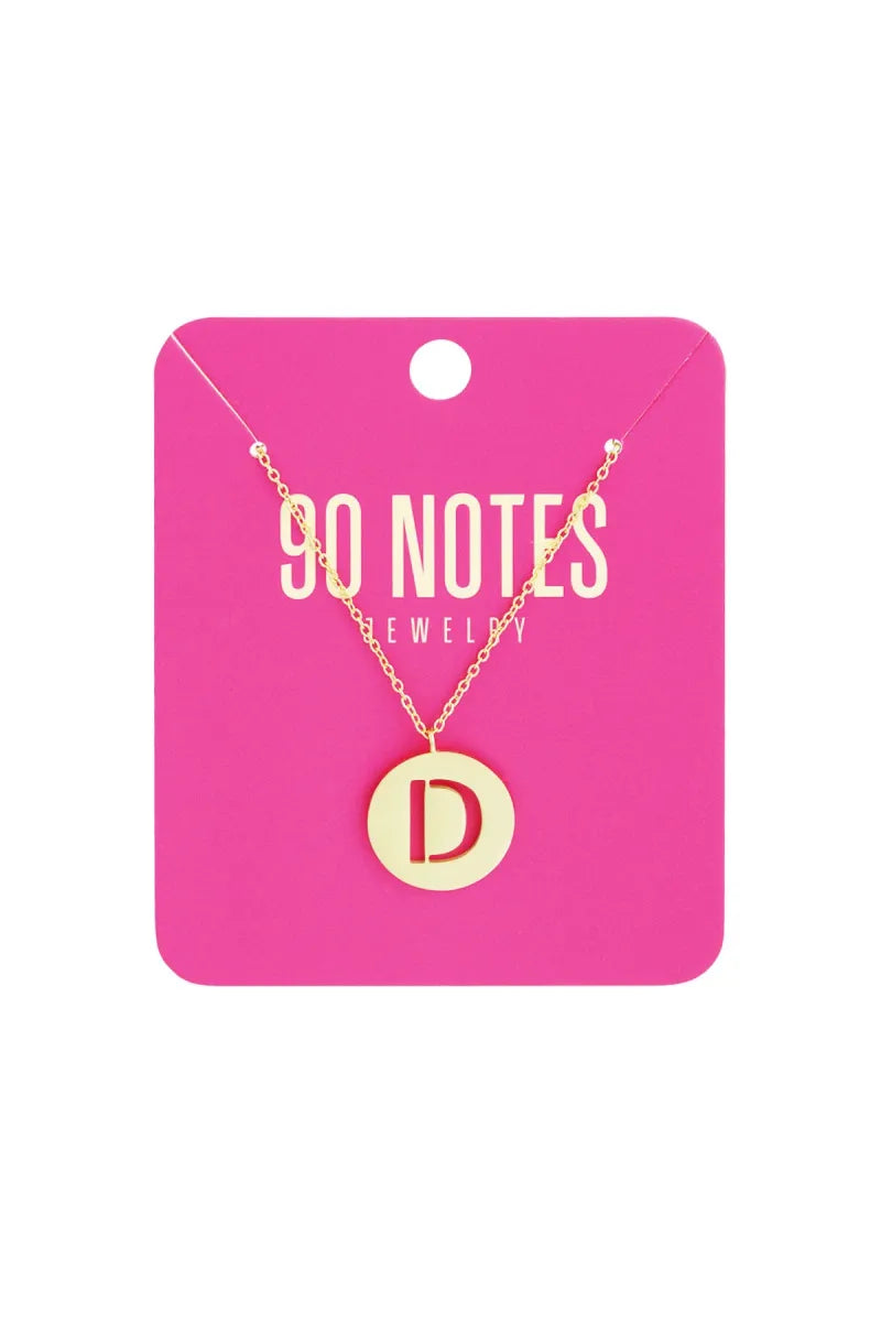  90 NOTES - initiaal ketting - goud