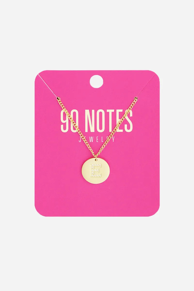  90 NOTES - strass initiaal ketting - goud