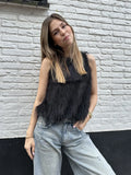  Fluffy topje Lulu - zwart