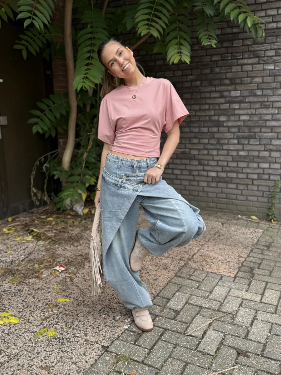  Baggy layerd jeans 3960 - blauw