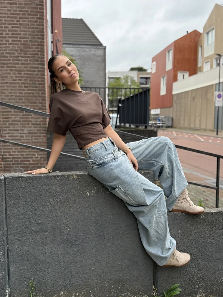  Baggy layerd jeans 3960 - blauw