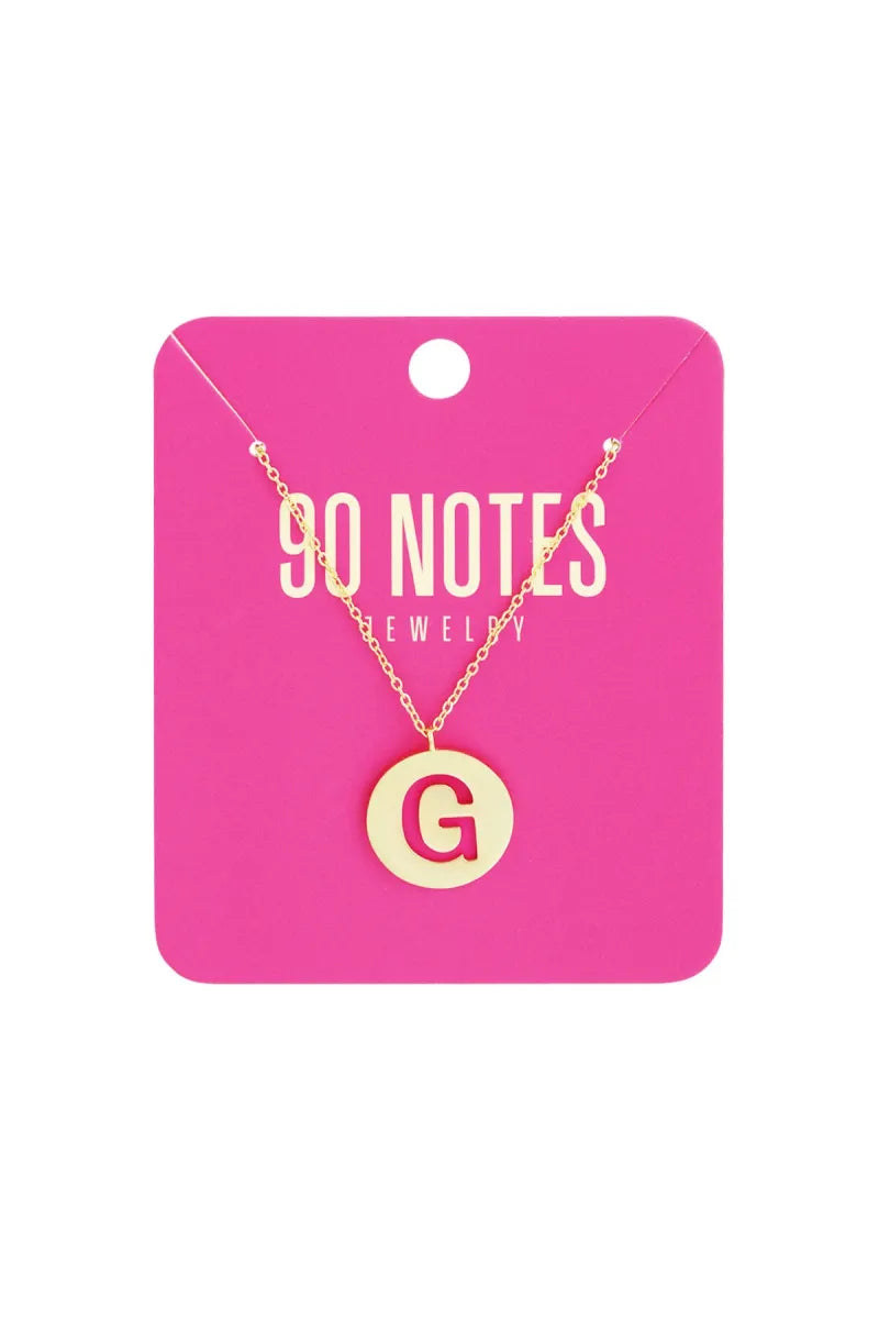  90 NOTES - initiaal ketting - goud