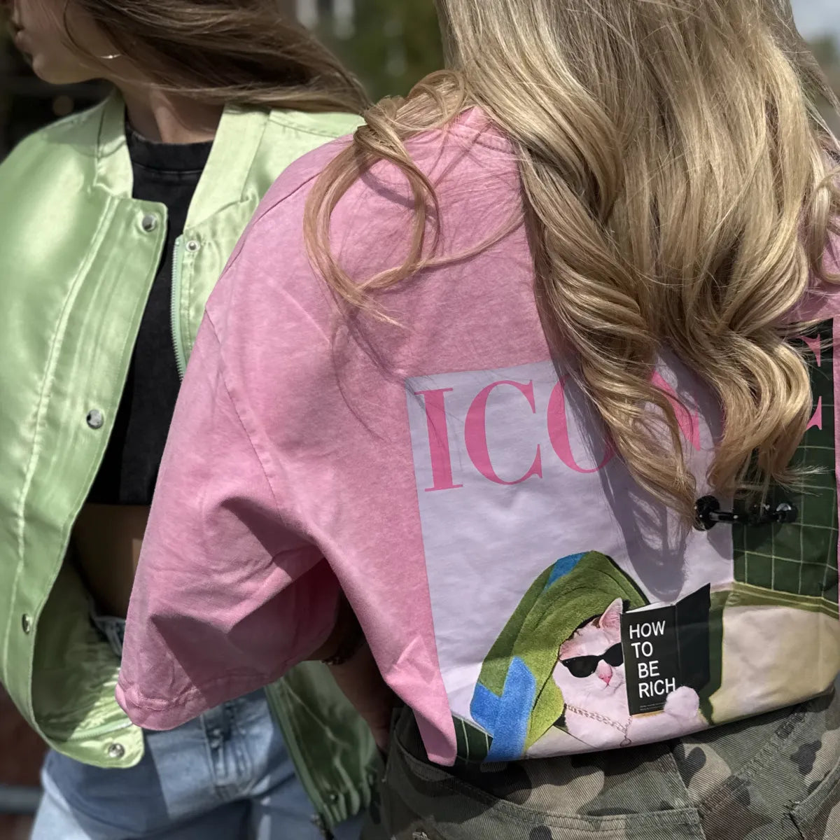  Iconic cat t-shirt - roze