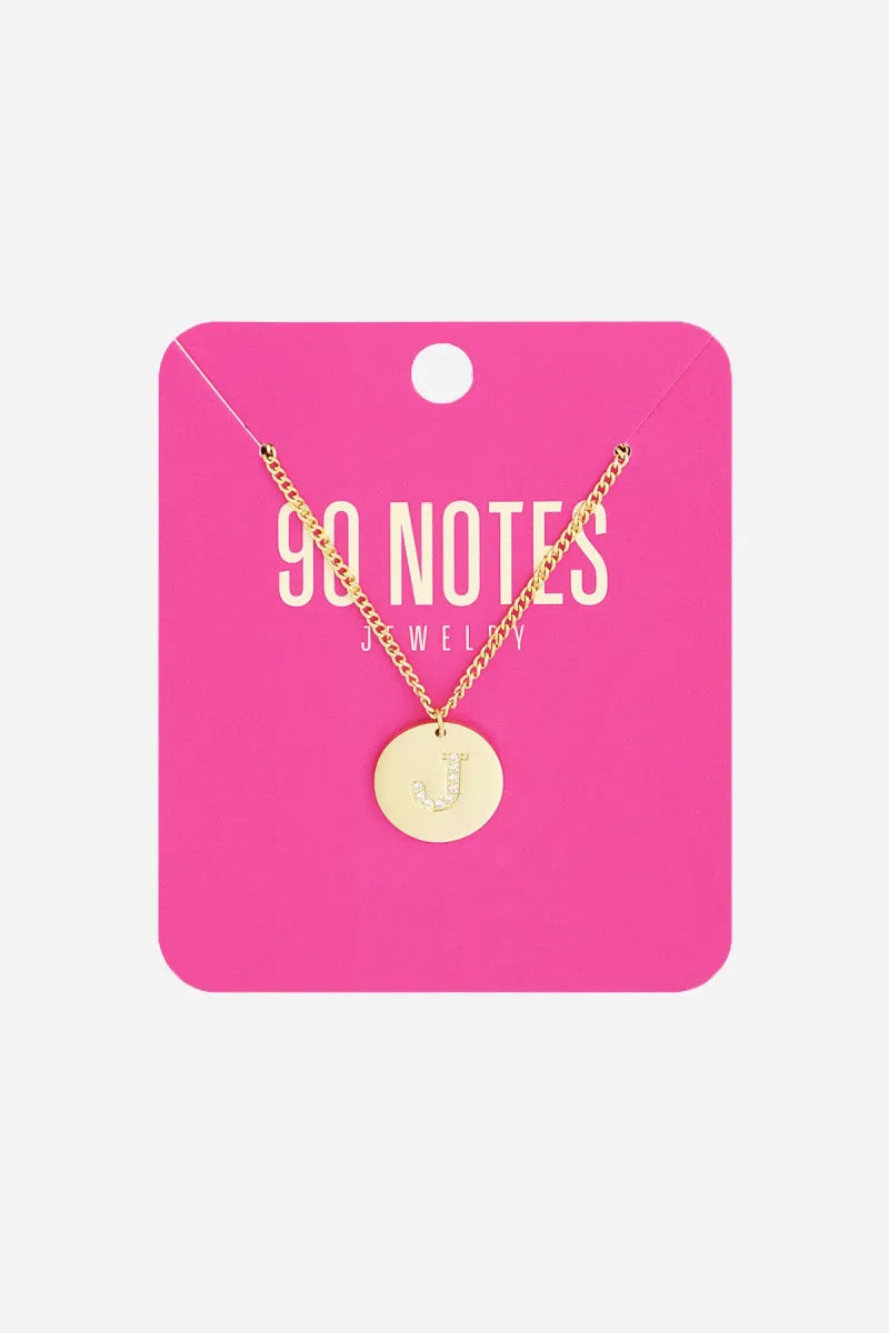  90 NOTES - strass initiaal ketting - goud