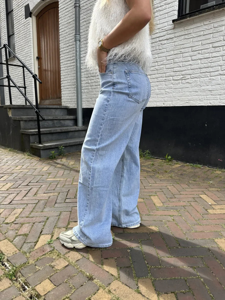  Straight leg jeans met adjustable waist Z3563 - blauw