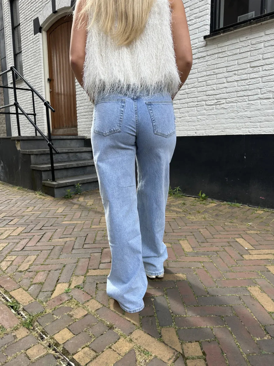  Straight leg jeans met adjustable waist Z3563 - blauw