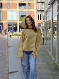  ZM - gestreepte longsleeve Jenna - Bruin/ geel