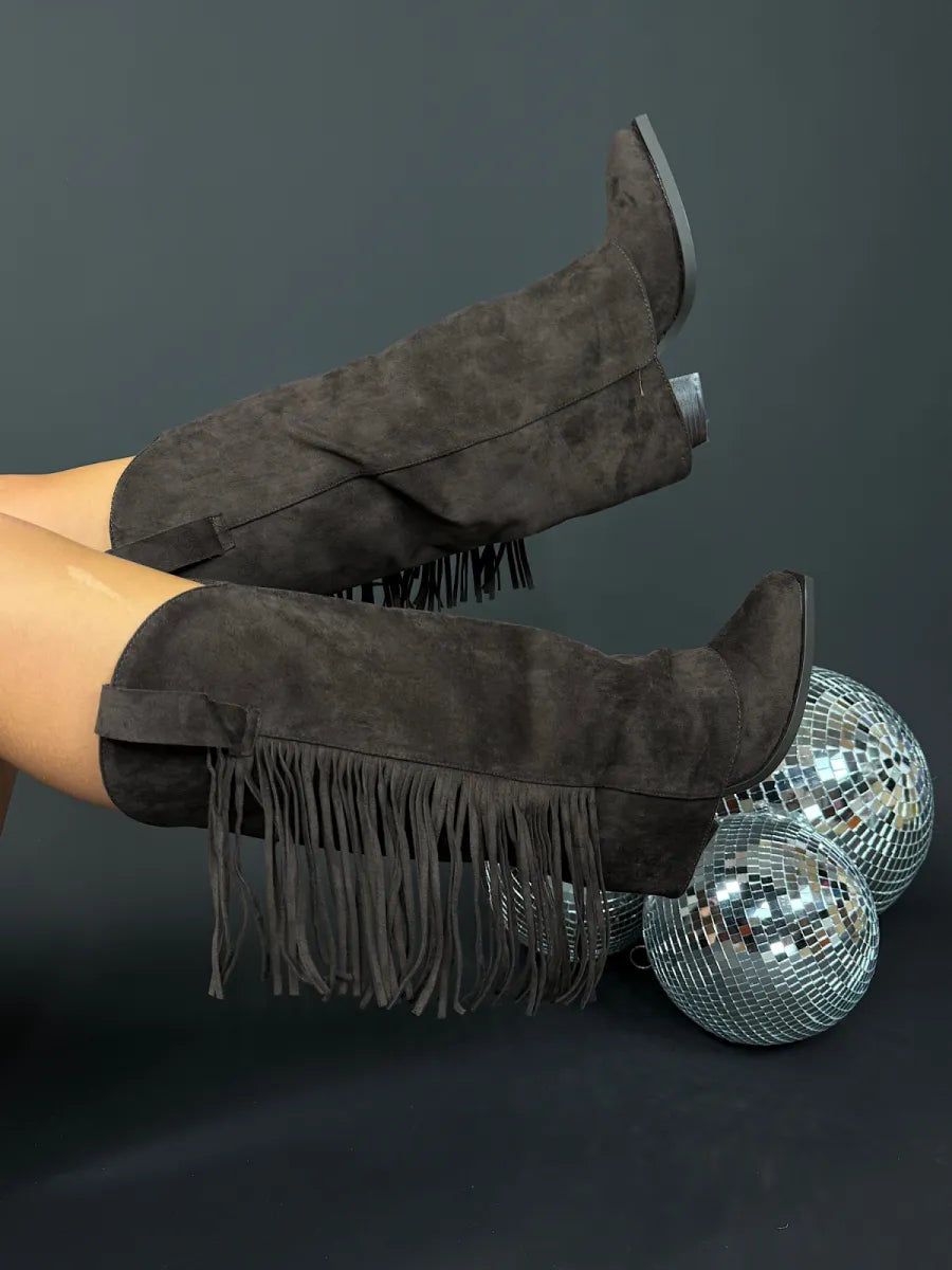  Cowboy laarzen met fringe - bruin