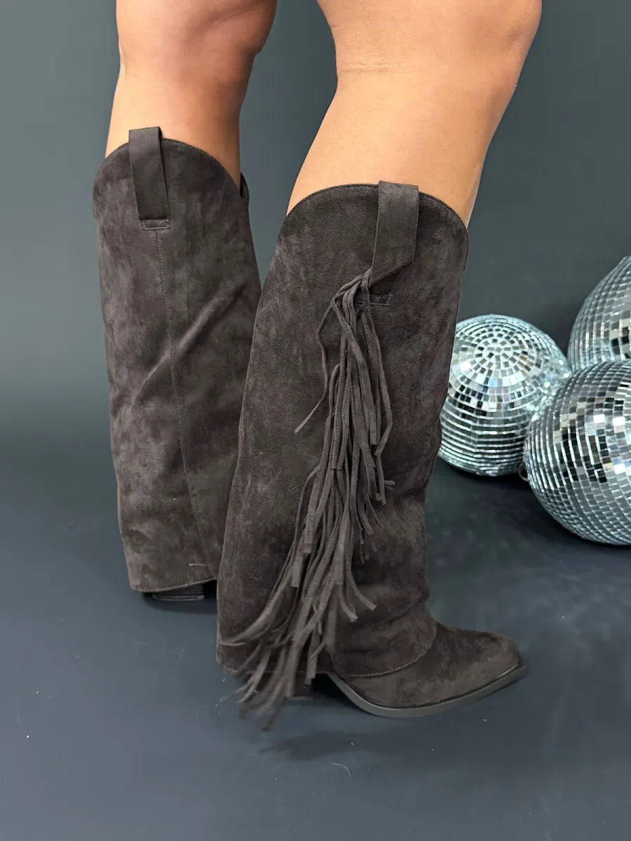  Cowboy laarzen met fringe - bruin