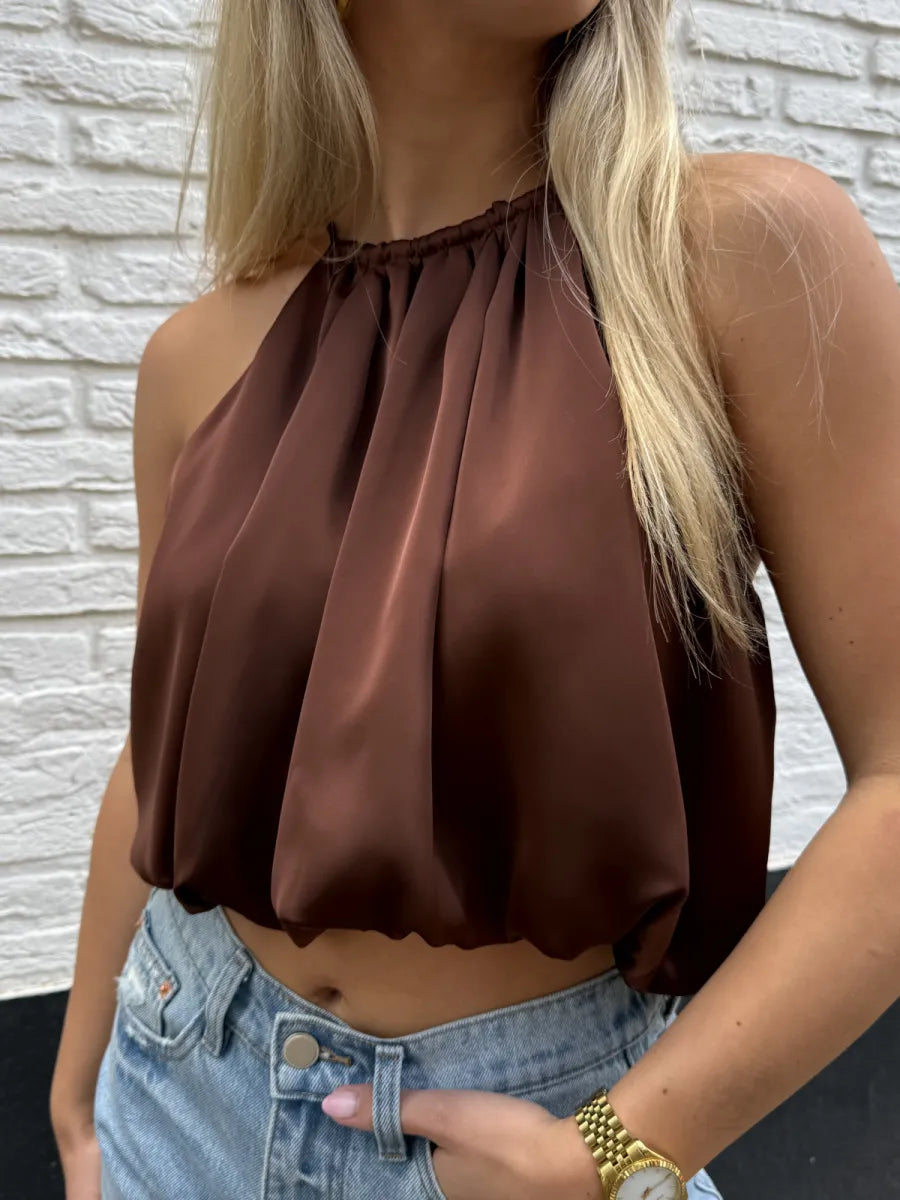  Balloon top Livia - bruin