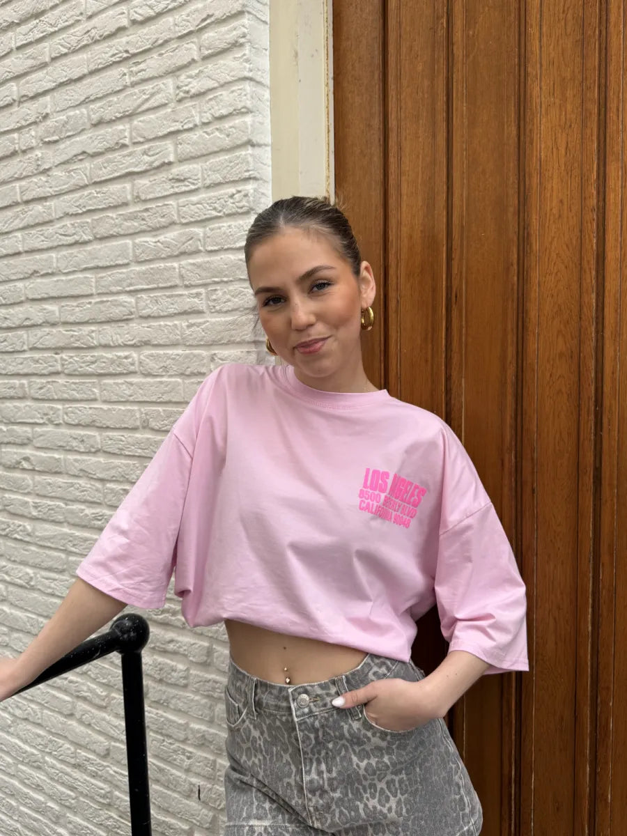  Los Angeles t-shirt - roze