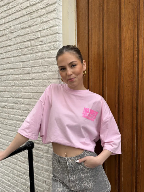  Los Angeles t-shirt - roze