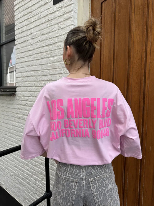  Los Angeles t-shirt - roze