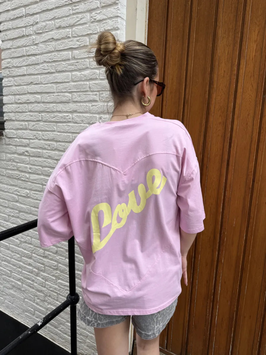  LOVE t-shirt - roze