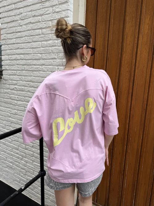  LOVE t-shirt - roze