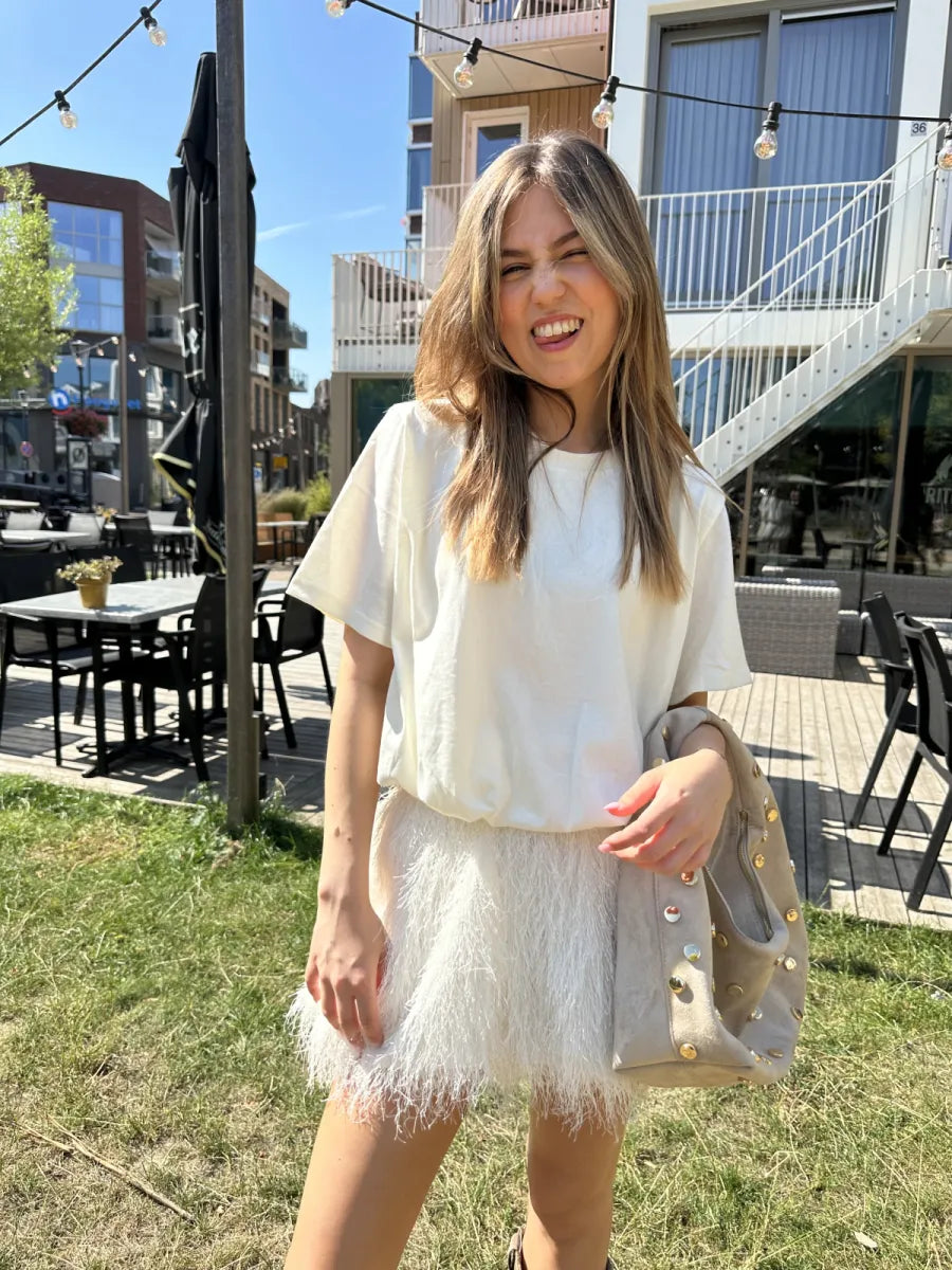  Fluffy pof broekje Lulu - ecru