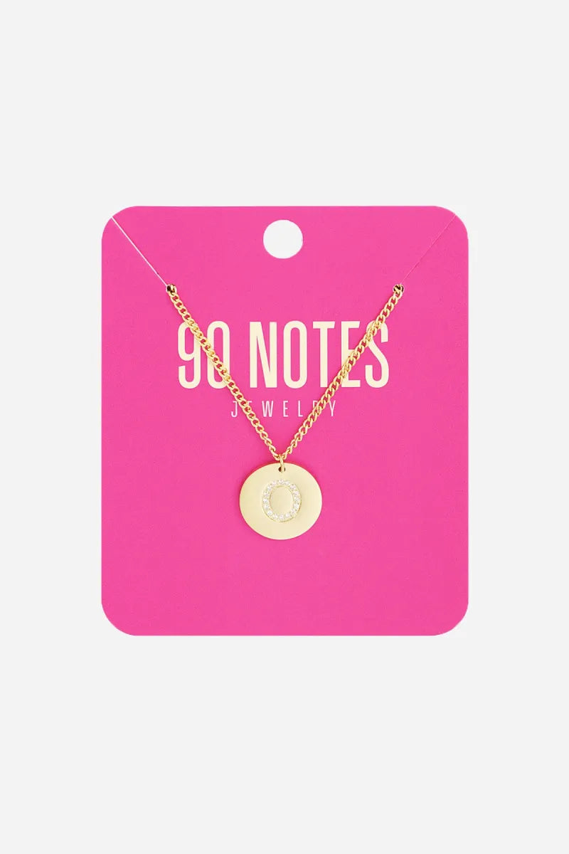  90 NOTES - strass initiaal ketting - goud