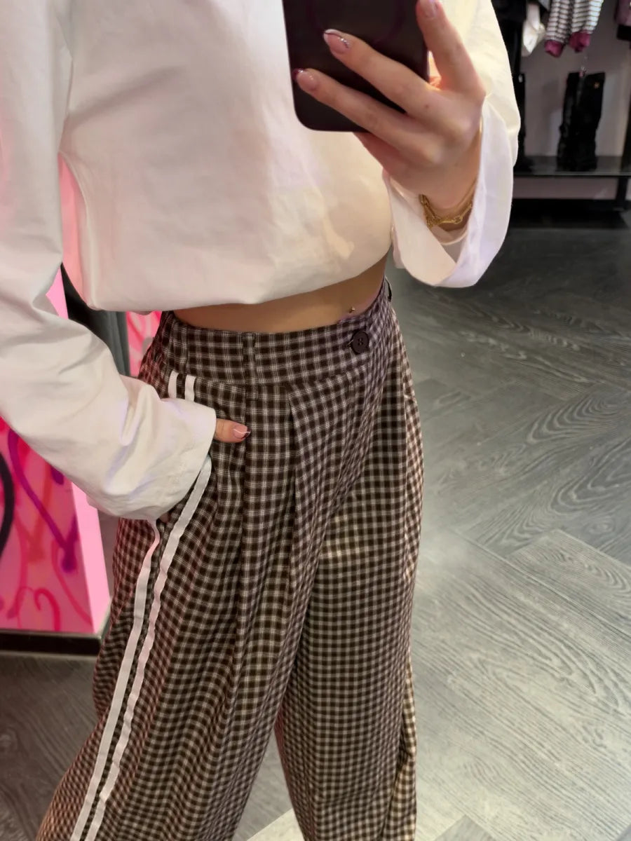  ZM - ruitprint broek Elin - bruin