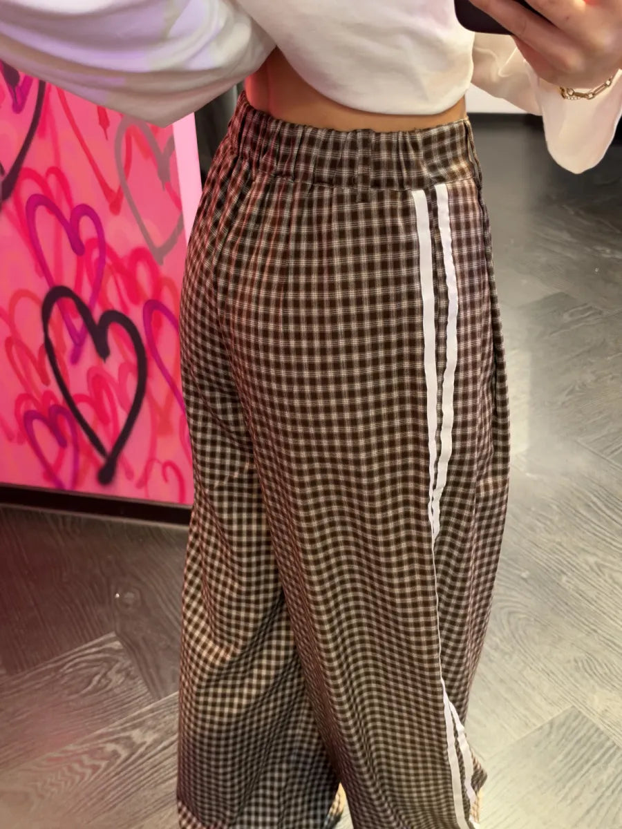  ZM - ruitprint broek Elin - bruin