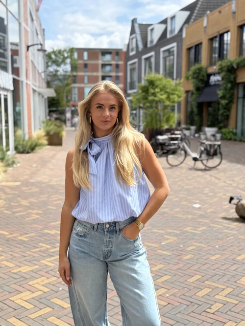  Balloon top pinstripe - blauw