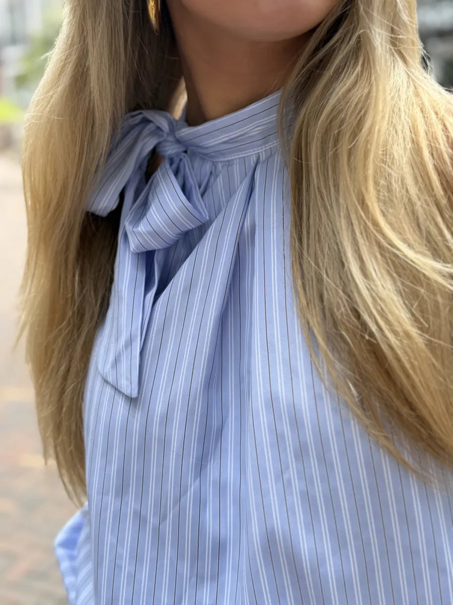  Balloon top pinstripe - blauw